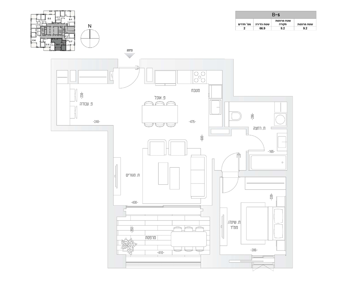 דירה 2 חדרים (B5 דגם)